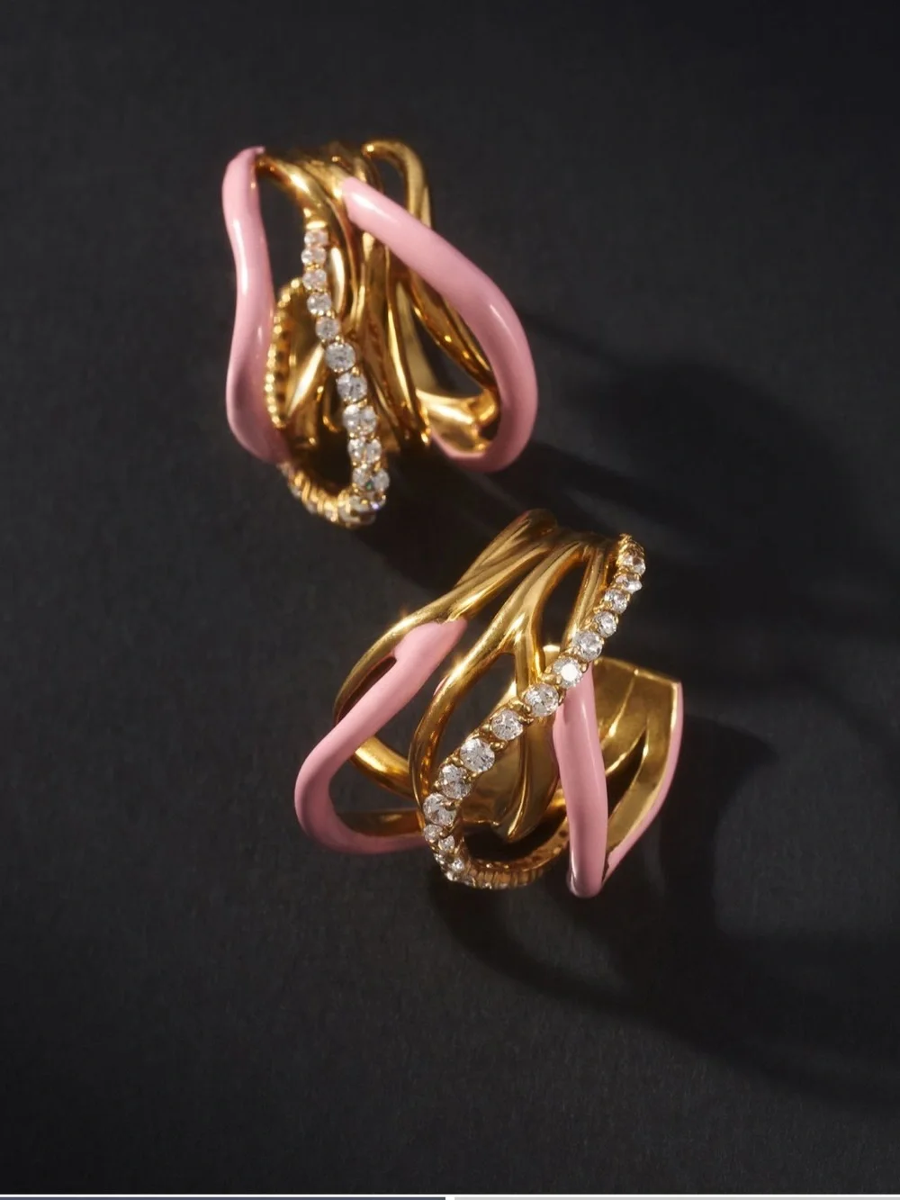 Joanna Laura Constantine Enamel Wave Chain Hoop Earrings